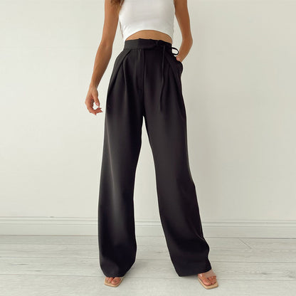 Pantalon Large à Taille Haute Chic