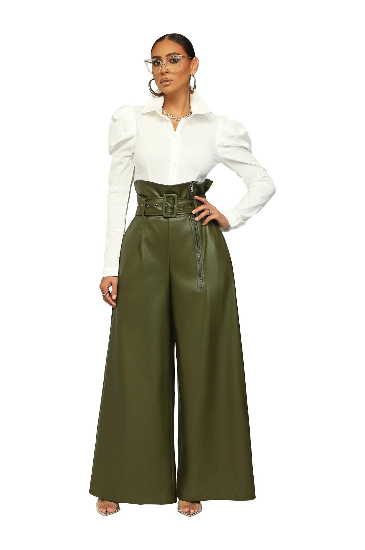 Pantalon taille haute chic