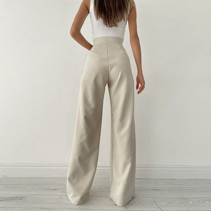 Pantalon Large à Taille Haute Chic